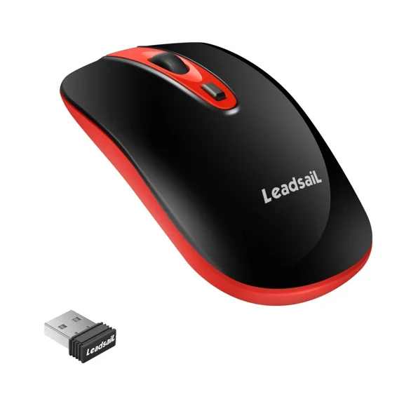 RHEA- Computer Wireless Mouse, Leadsail 2.4G Slim Cordless Mouse Less Noise, Portab...