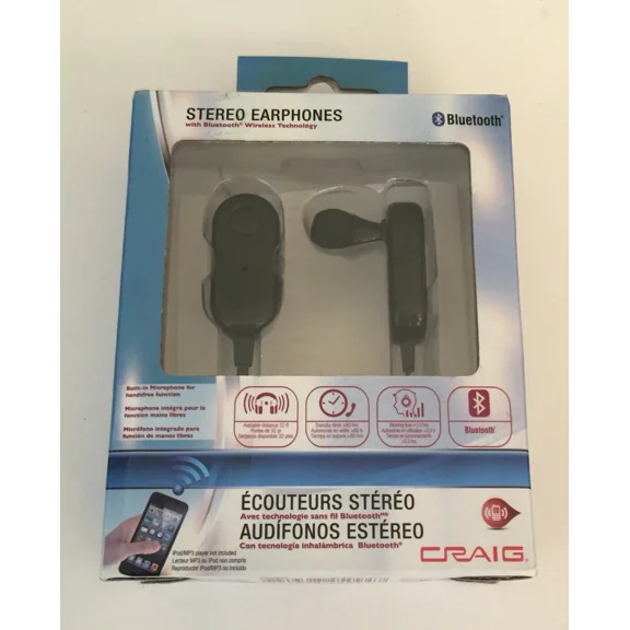 RHEA- Craig Stereo Earphones W/ Bluetooth Wireless Technology - Sealed
