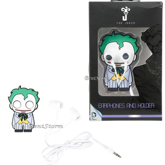 RHEA- Dc Comics The Joker Googly Eye Earbuds Head Phones And Holder New In Gift Box
