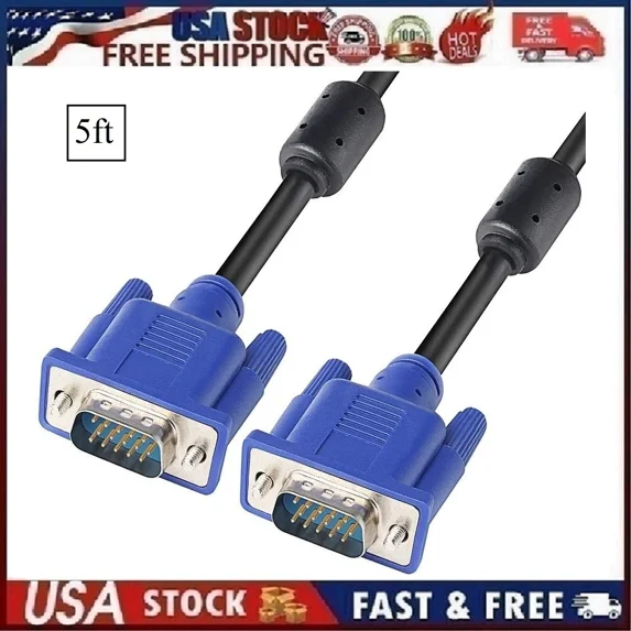 RHEA- Ekylin Vga To Vga Cable, 1.5M/5Feet Vga Male To Male Video Extension Cable Vga