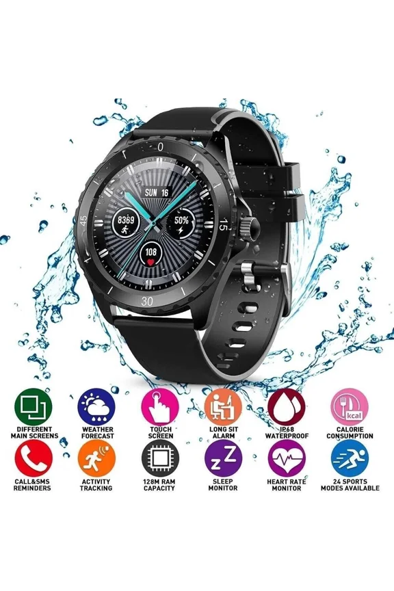 - Elegiant Smart Watch Bt 5.0 1.3 " Full Touch Screen Heart R. Sleep Monitor