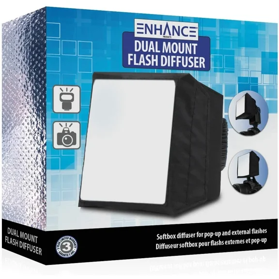 RHEA- Enhance Dual Mounting Soft Box Flash Diffuser For Pop-Up And External Flashes