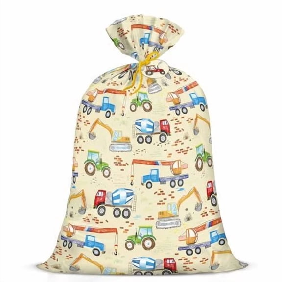 RHEA- Extra Large Plastic Gift Bag, Children'S Cartoon Car Excavator Gift Bag,