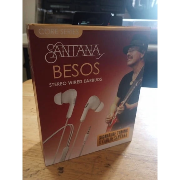 RHEA- Factory Sealed Brand New Santana Besos Stereo Wired Earbuds 3.5Mm Jack Nib