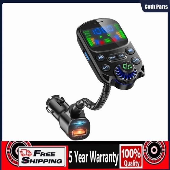 RHEA- Fm Transmitter Radio Mp3 Wireless Adapter Hands-Free 3Port Charger Car Bluetooth