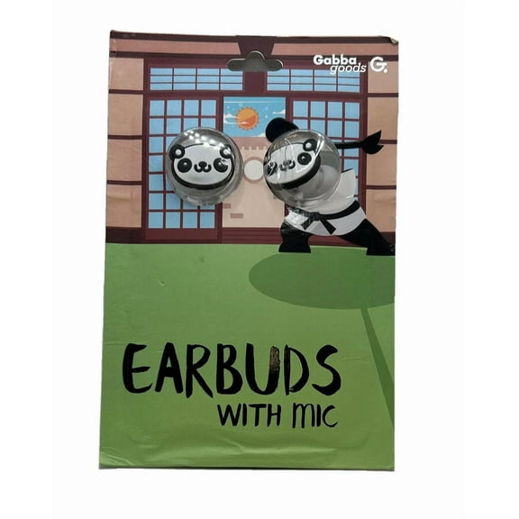 RHEA- Gabba Goods Panda Earbud Headphones With Mic