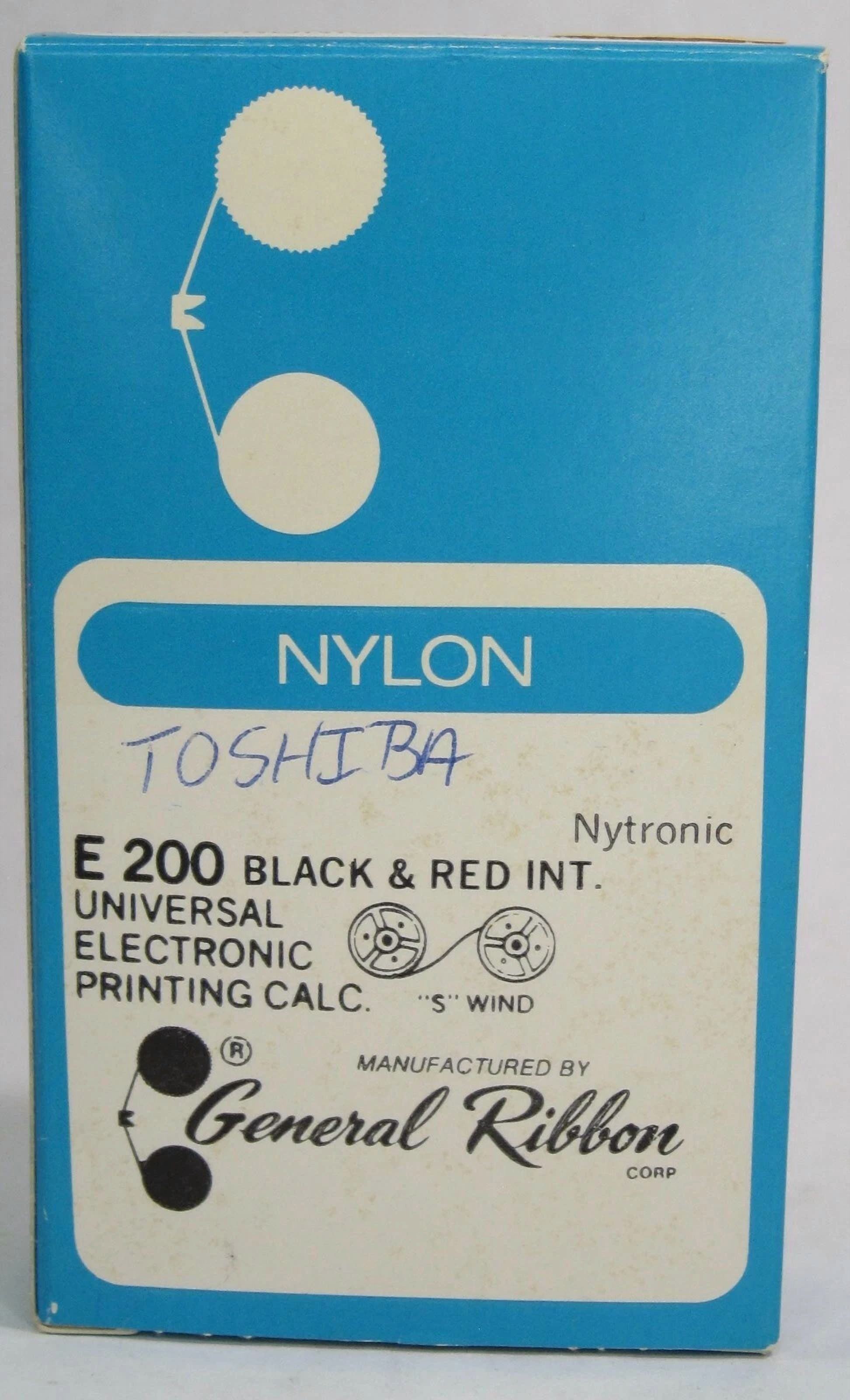 RHEA- General Ribbon Vintage E 200 Black & Red Nytronic Nylon Inked Ribbon S Wind New