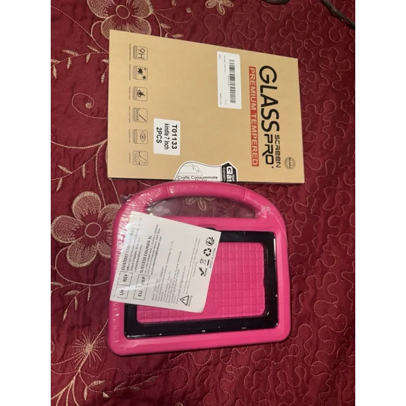 RHEA- Handle Kids Stand Cover Case + Screen Protector For Amazon Fire 7" Tablet (2022)