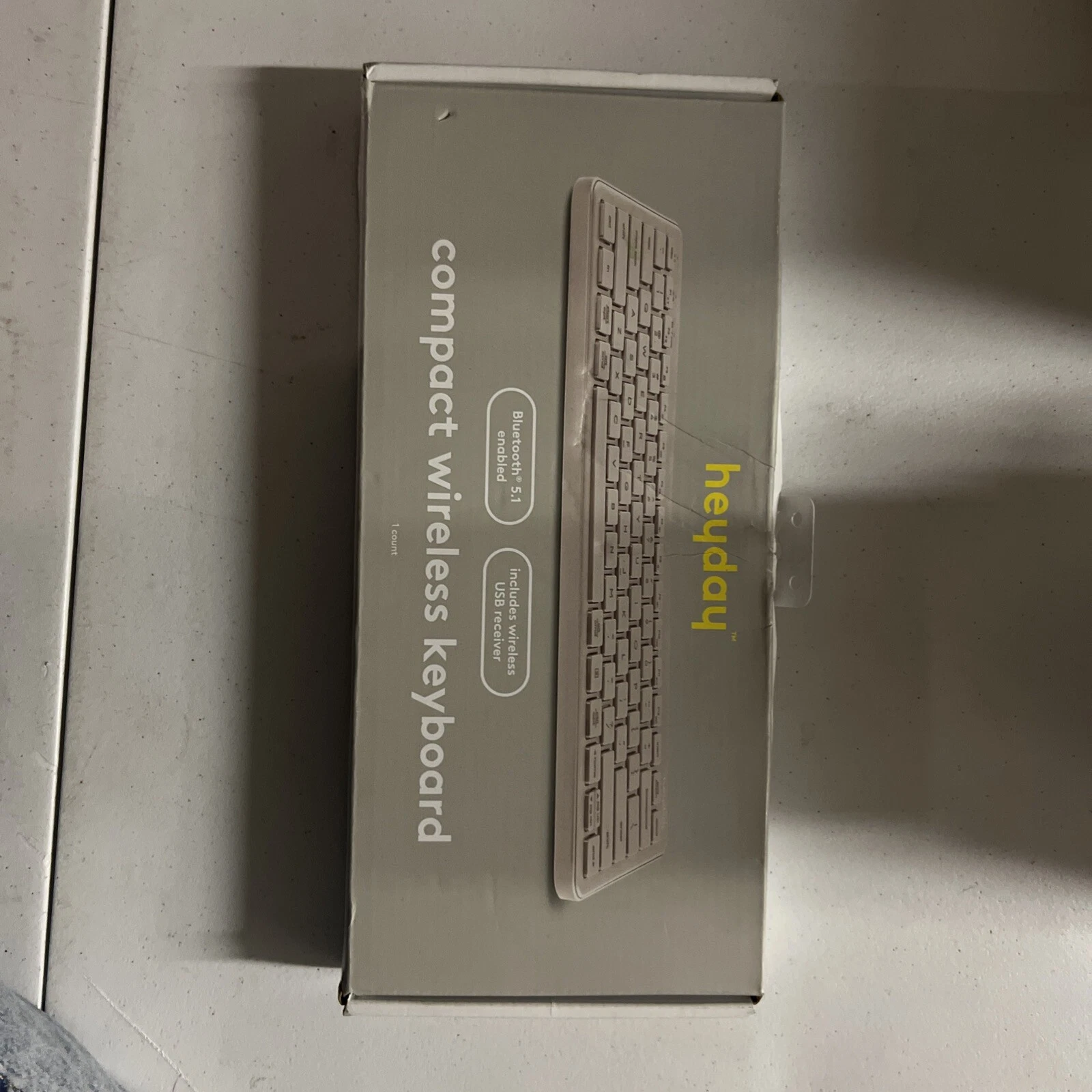 RHEA- Heyday Compact Wireless Keyboard Bluetooth 5.1 W/ Wireless Usb Receiver Gray