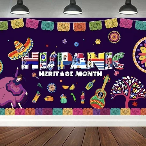 RHEA- Hispanic Heritage Month Decorations Latin American Banner Spanish Classroom Deco