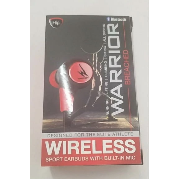 RHEA- Ihip Warrior Breached Wireless Bluetooth Sports Earbuds W Built-In Microphone