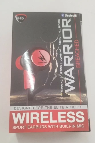 RHEA- Ihip Warrior Breached Wireless Bluetooth Sports Earbuds W Built-In Microphone
