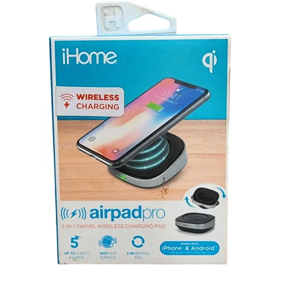 RHEA- Ihome Airpad Pro 2-In-1 Swivel Wireless Charging Pad