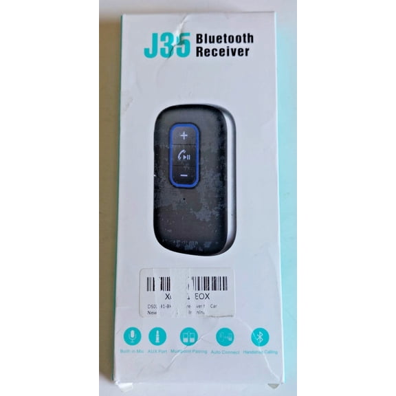 RHEA- J35 Bluetooth Receiver For Car, Noise Cancelling 3.5Mm Aux Bluetooth Car Adapter