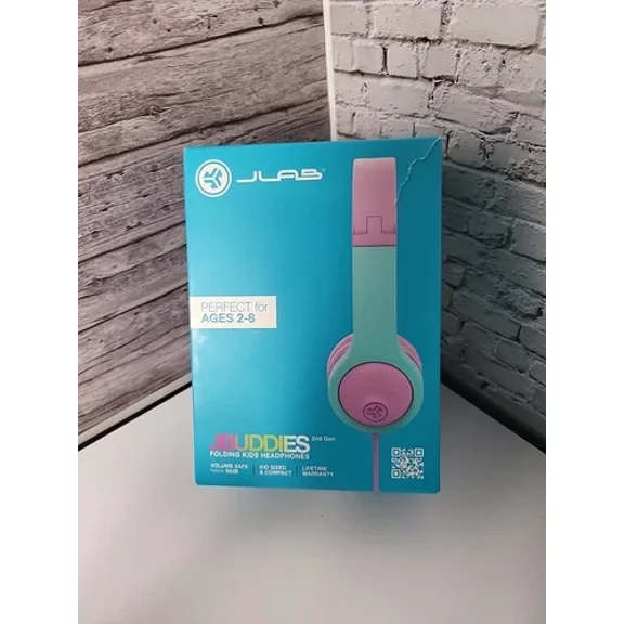 RHEA- Jbuddies Folding Gen 2 Kids Headphones Wired (Purple/Teal) Damaged Box