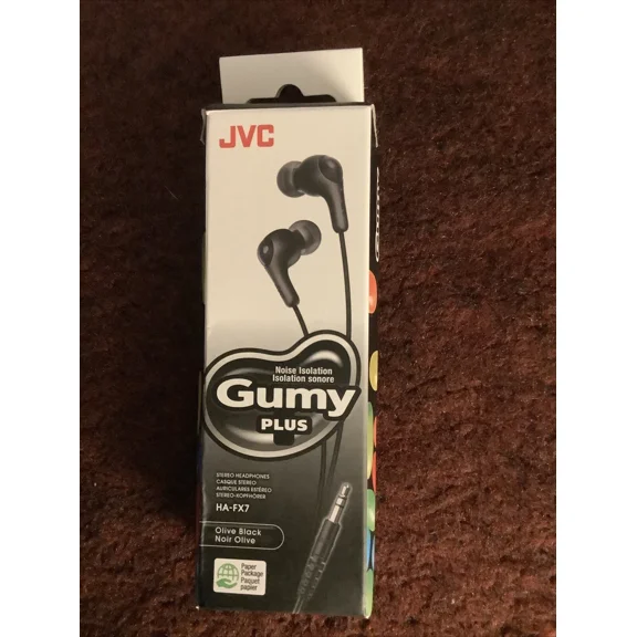 RHEA- Jvc - Wired Gumy Plus In Ear Headphones - Black, Hv-Fx7M Free Shipping!