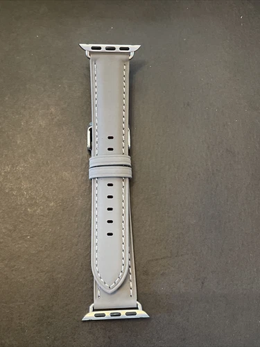 RHEA- Kemisant Top Grain Leather Apple Watch Band 20Mm, Gray.