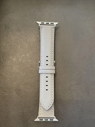 RHEA- Kemisant Top Grain Leather Apple Watch Band 22Mm, Gray.