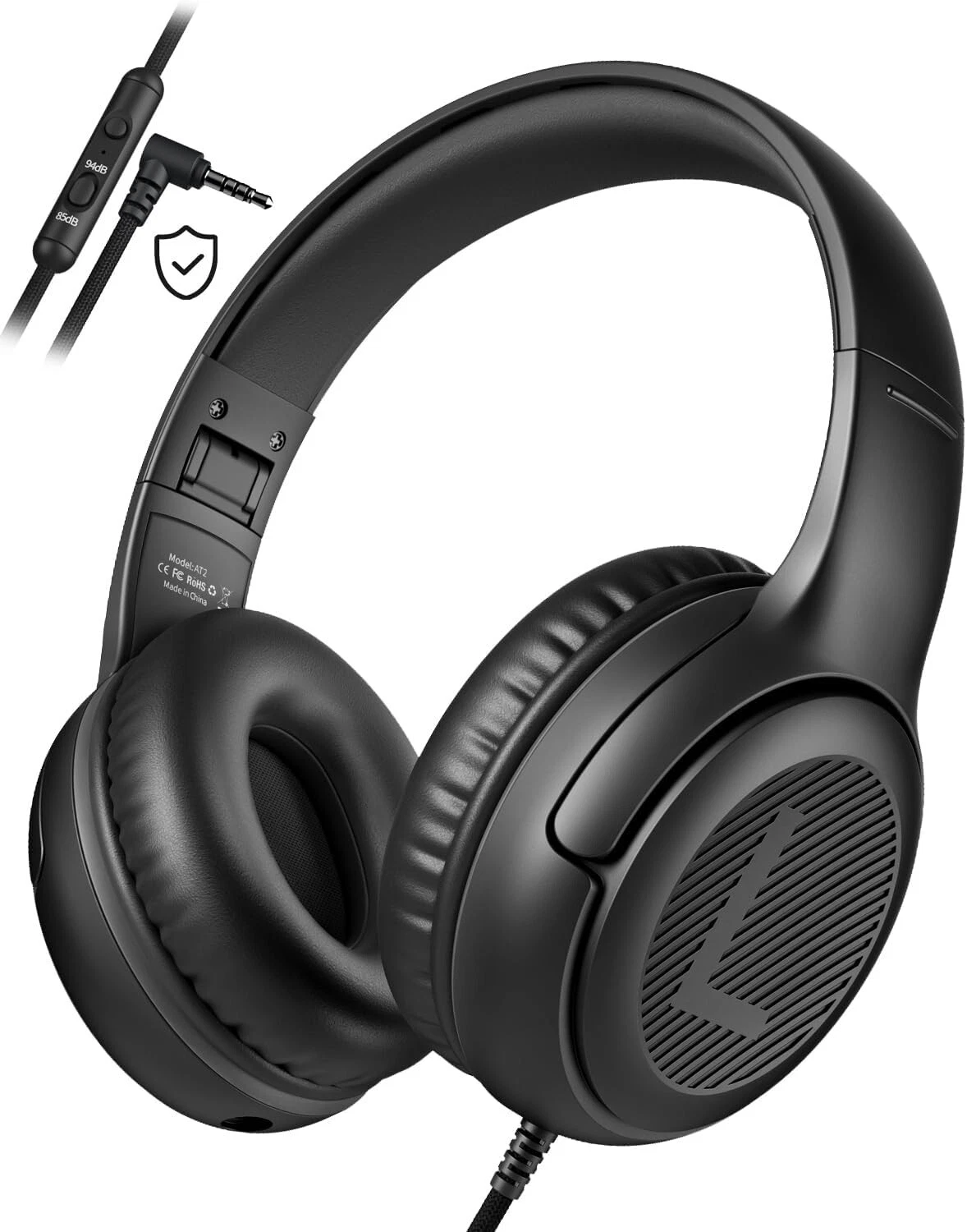 RHEA- Kids Headphones Wired Toddler Headphones With Microphone, Over-Ear Headphones, 8