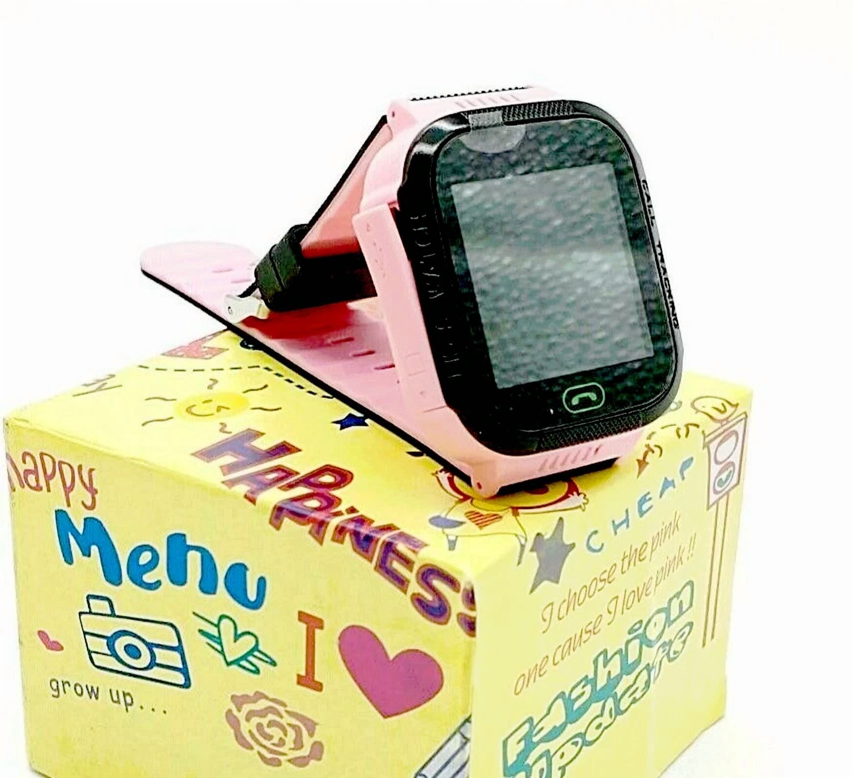 RHEA- Kids Multi-Function Smart Watch, Location Sos Gps Tracker 1.44 Inch Pink + Black