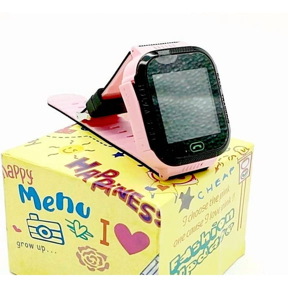 RHEA- Kids Multi-Function Smart Watch, Location Sos Gps Tracker 1.44 Inch Pink + Black