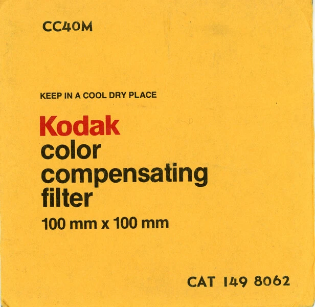 RHEA- Kodak Color Compensating Filter Cc40M Cat 149 8062 100Mm Sealed ...