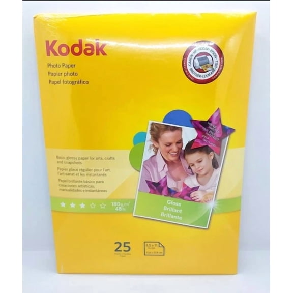 RHEA- Kodak Photo Paper, 44 Lbs., Glossy, 8-1/2 X 11, 25 Sheets/Pack Brand New Sealed