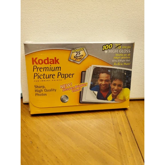 RHEA- Kodak Premium 4X6 100 Sheets Studio Gloss Photo Paper New In Sealed Package