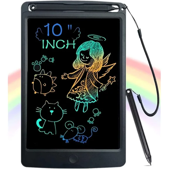RHEA- Lcd Writing Tablet,10-Inch Drawing Tablets Kids Doodle Board Colorful Sketch Pad