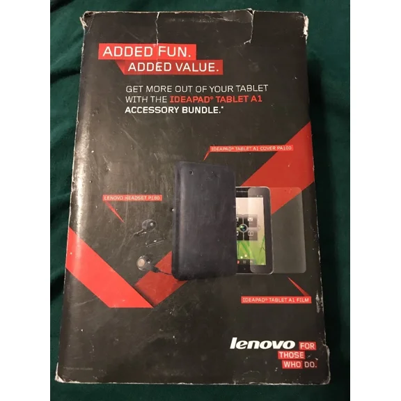 RHEA- Lenovo A1 Ideapad Tablet Accessory Bundle- P180 Headphones W Mic- Cover- Film