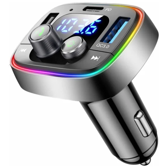 RHEA- Lihan Usb C Bluetooth Adapter Car Aux Wireless Fm Radio Transmitter Handsf B30