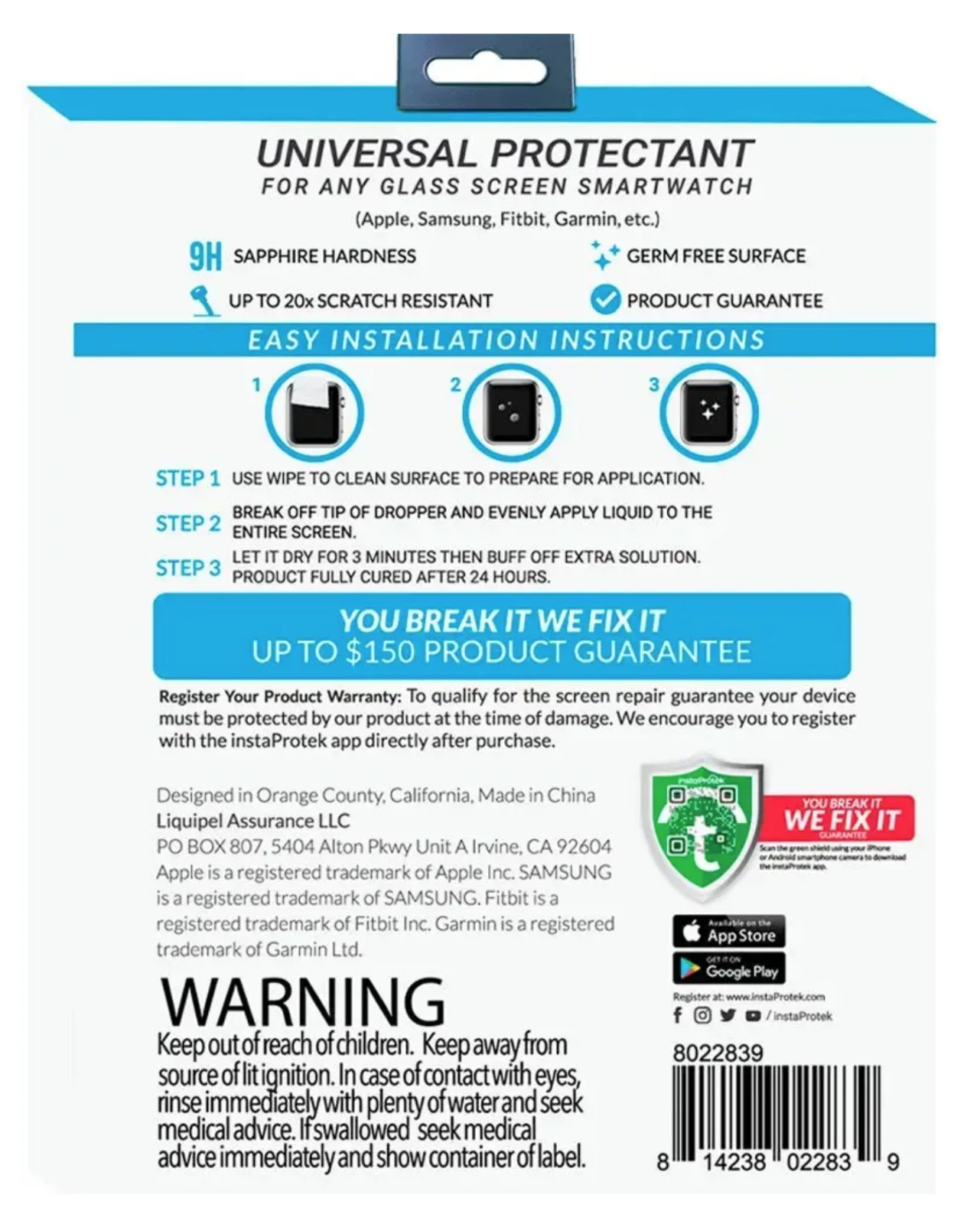 RHEA- Liquipel Apple Watch Screen Protector From Liquid Glass 9H Hardness Universal Fo