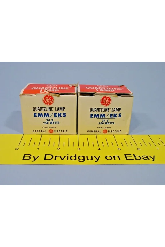- Lot Of 2 General Electric Emm / Eks Quartzline Lamps; 24V; 250 Watts