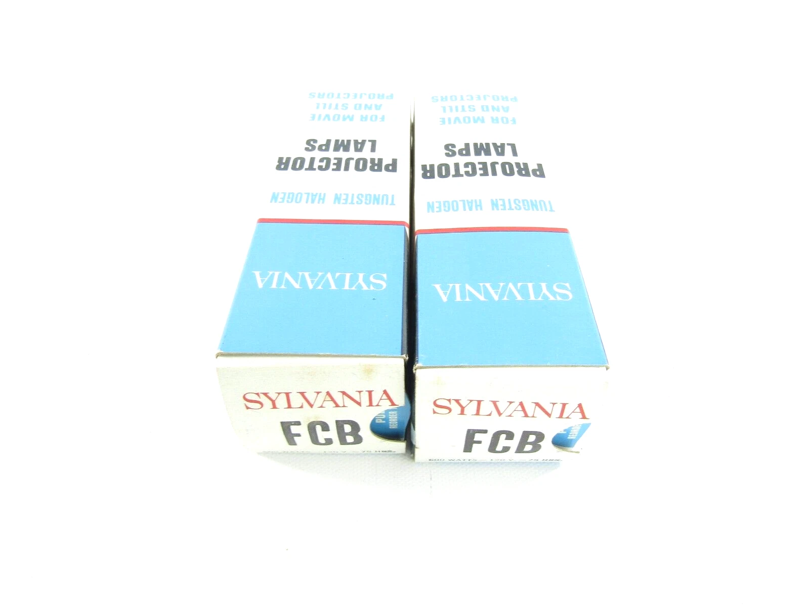 RHEA- Lot Of 2 Sylvania Fcb Tungsten Halogen Projector Lamps - 600W 120V