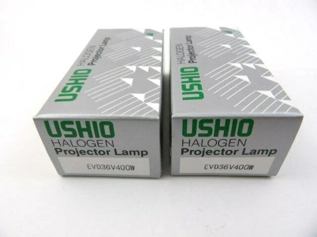 RHEA- Lot Of 2 Ushio Evd 36 Volt 400 Watt Halogen Projector Lamps Projection