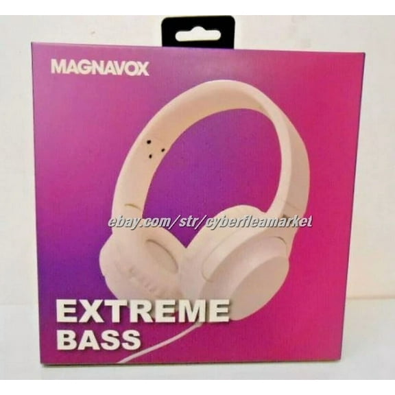 RHEA- Magnavox Extreme Bass White Foldable Headphones New
