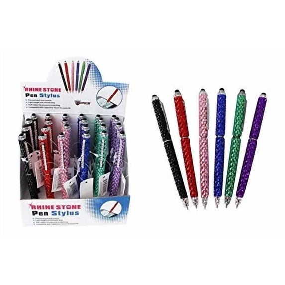 RHEA- Max Force 01-1104 Multi Color Rhine Stone Pen Stylus (3 Pen Styluses)