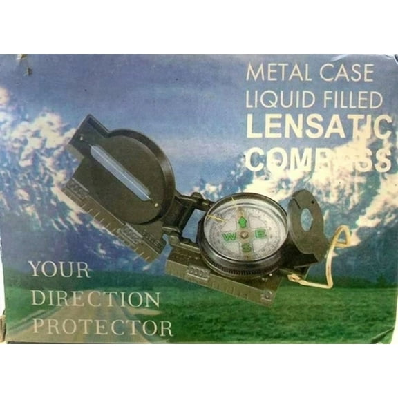 RHEA- Military Style Lensatic Liquid Filled Compass- Metal *Your Direction Protector*
