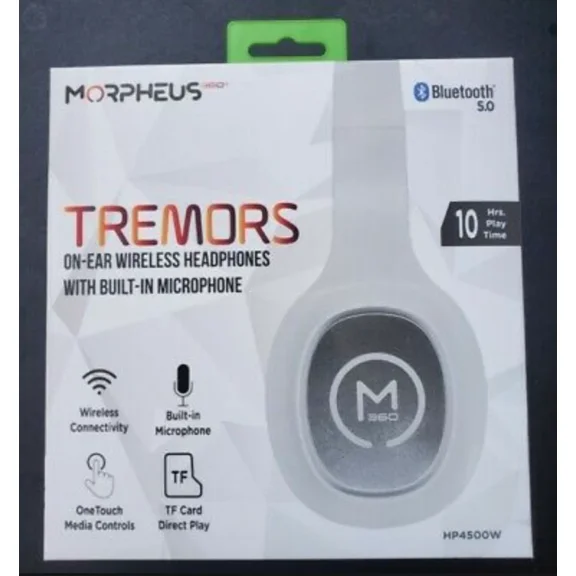 RHEA- Morpheus 360 Tremors Wireless On-The-Ear Headphones Hi-Fi Stereo Wireless Heads