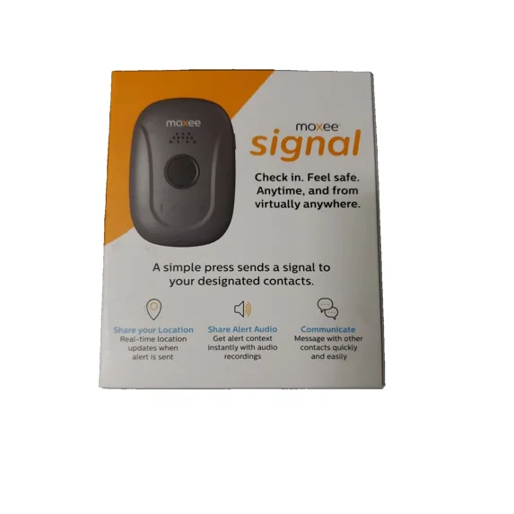 RHEA- Moxee Signal- Black Bluetooth Built-In Mic 4G Lte Personal Safety Wearable