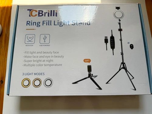 RHEA- New 40 Tc Brilli Ring Fill Light Stand 3 Light Modes 360 Rotation Usb Powered