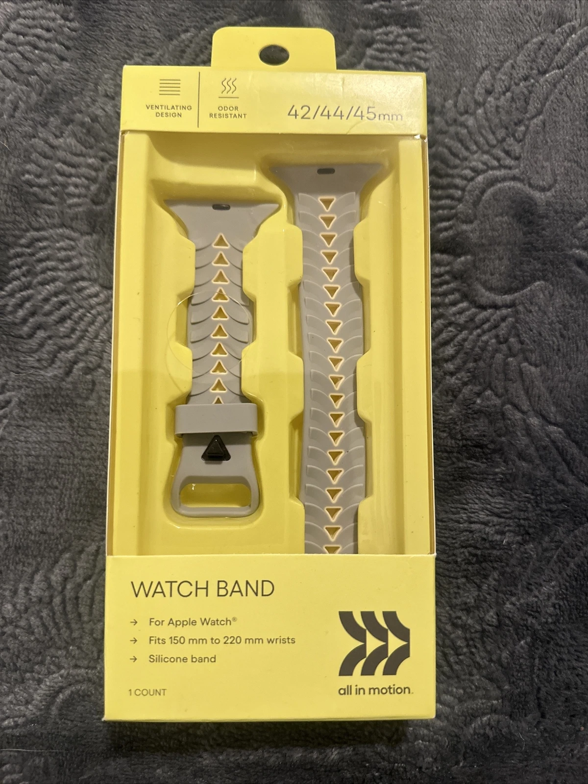 RHEA- New All In Motion Silicone Watch Band For Apple Watch 42/44Mm Ventilated - Gray