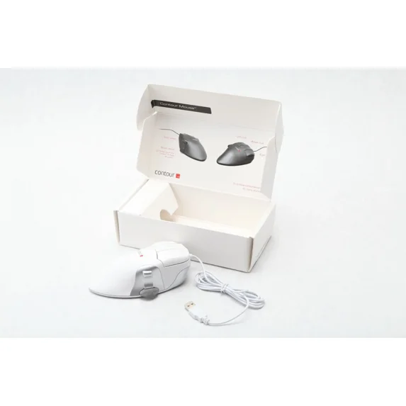 RHEA- New Contour Design White Perfit Mouse Nonscroll Ergonomic Usb Pmo5-L-L Lg Left