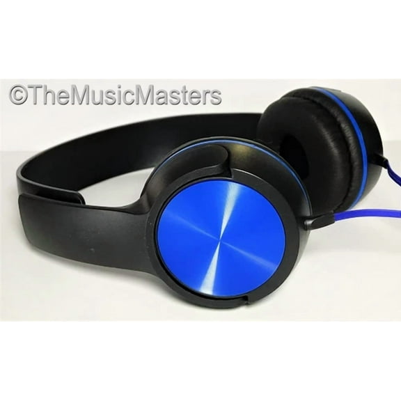 RHEA- New! Dj Style Stereo Headphones Hq Sound Home Audio Studio Phone Tablet Pc Blue