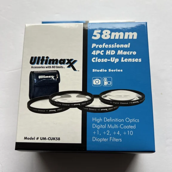 RHEA- New Ultimaxx 4-Piece 58Mm Hd Digital Close Up Lens Kit, Um-Cuk58 - Free Shipping