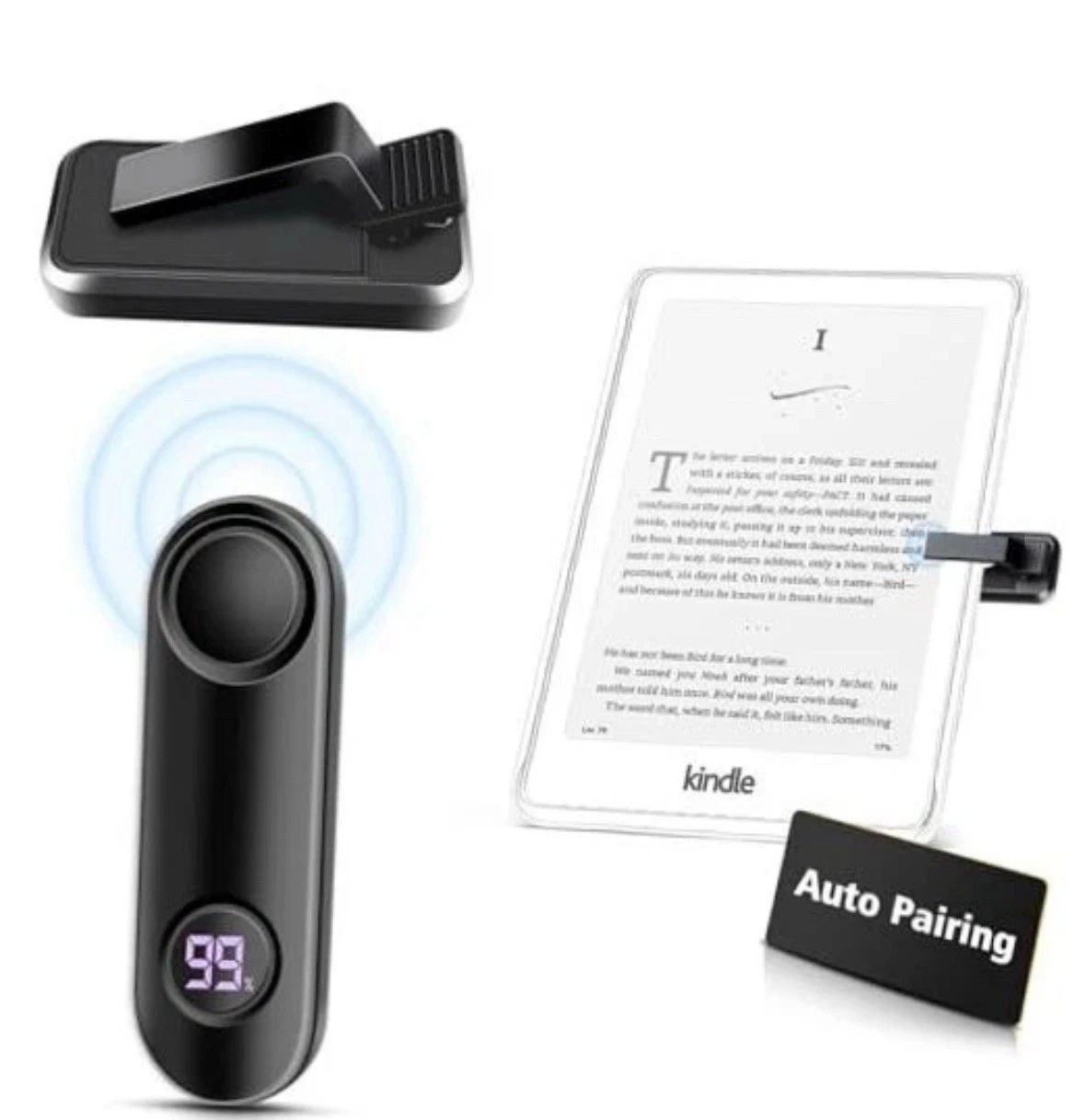 RHEA- Page Turner For Kindle Paperwhite, Rf Remote Control Clicker Page Turner Black