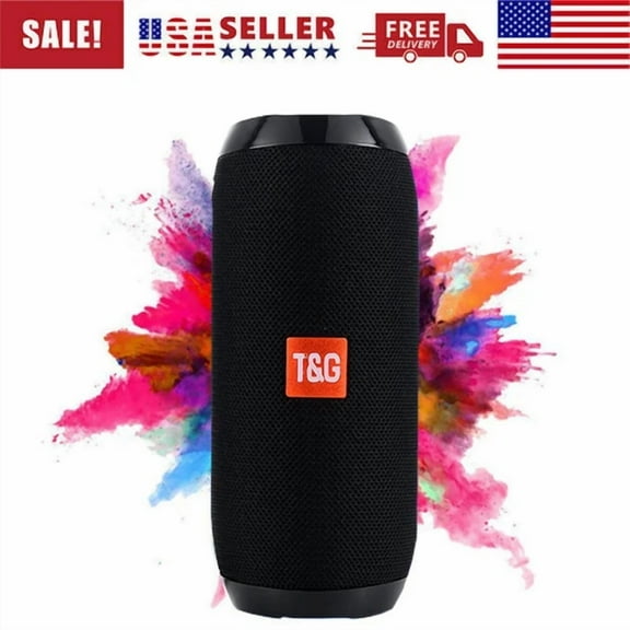 RHEA- Portable Bluetooth Small Speaker Outdoor Stereo Subwoofer Usb/Tf/Fm Radio Black