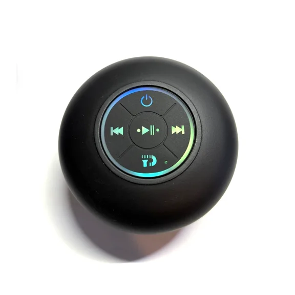 RHEA- Portable Speaker Shower Splash Proof Bluetooth Microphone Led Lights Suction Cup