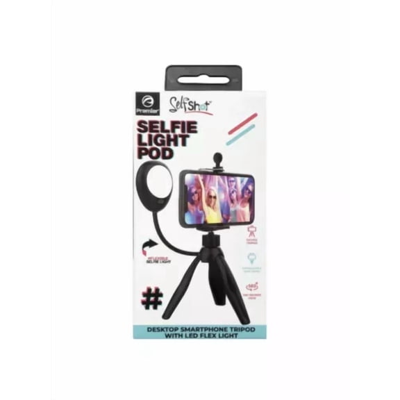 RHEA- Premier Self Shot Selfie Light Pod Desktop Smartphone Tripod With Led Flex Light
