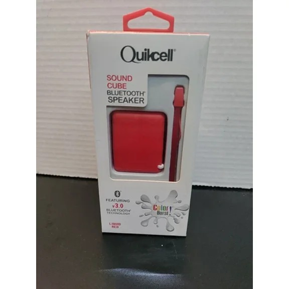RHEA- Quikcell Sound Cube Bluetooth Speaker Universal Music Portable Pink Cscube460Red